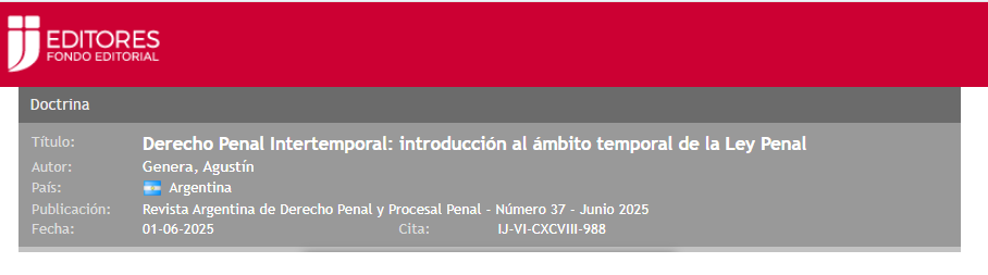 Derecho Penal intertemporal: introducción al ámbito temporal de la ley penal